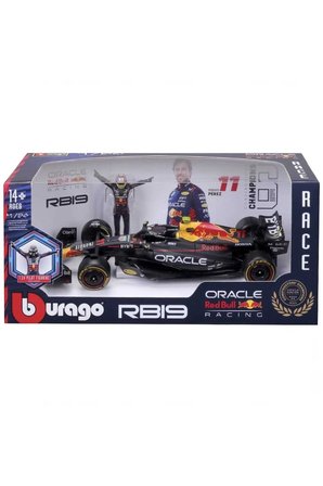 Bburago 1:24 Model Araba RB19 Max Verstappen / Sergio Perez – Die Cast Metal Gövde, Açılır Kapı