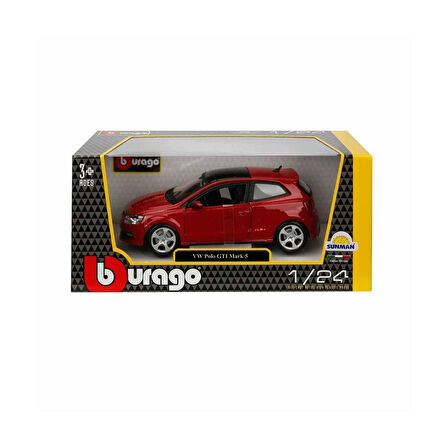 21059 Burago 1:24 Volkswagen Polo GTI Mark 5 KIRMIZI Model Araba