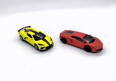 1:43 Street Fire 2'li Set LAMBORGHINI AVENTADOR LP 700 - 2020 CHEVROLET CORVETTE STINGRAY