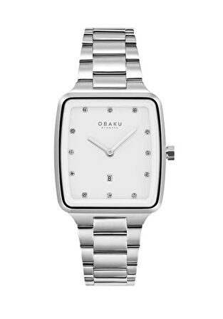 Obaku Denmark V271LDCWSC Quartz Çelik Gri Beyaz Kadran 30 mm Kadın Kol Saati