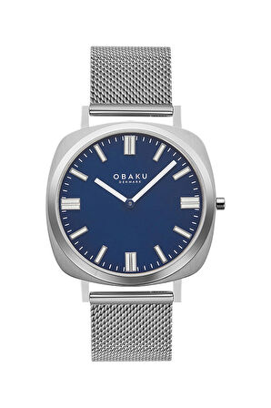 Obaku Denmark V296GXCLMC Quartz Hasır Gri Lacivert Kadran Safir Cam 40 mm Erkek Kol Saati