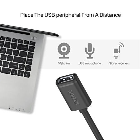 UNITEK USB-A(M) TO USB-A(F) UZATMA KABLO 1.5MT (Y-C449GBK)