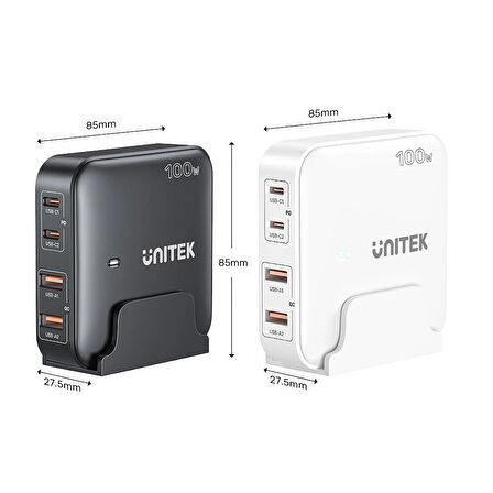 Unitek 100W Masaüstü Şarj İstasyonu Siyah (P1229ABK)