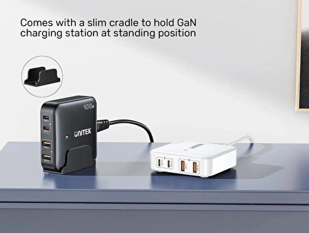Unitek 100W Masaüstü GAN Şarj İstasyonu Beyaz (P1229AWH)