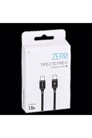 Zero Usb-c To Usb-c Siyah Kablo 1m