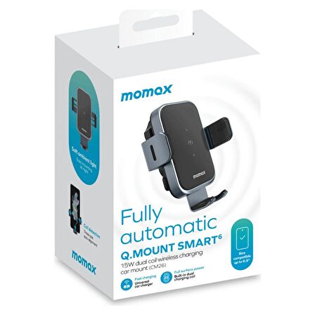 Momax Q.mount Smart 6 Wireless Şarj Özellikli 15W Araç Telefon Tutucu