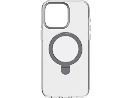 MOMAX MAAP23XLD iPhone 15 Pro Max Flip Magsafe Kılıf Şeffaf Siyah