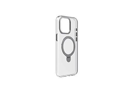 MOMAX MAAP23XLD iPhone 15 Pro Max Flip Magsafe Kılıf Şeffaf Siyah