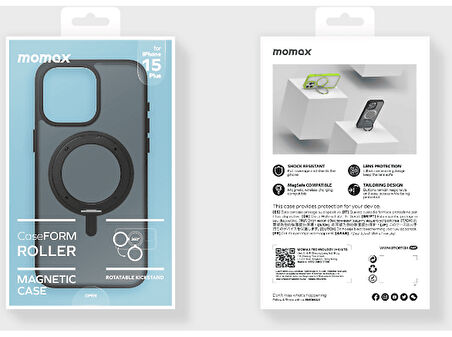 MOMAX MRAP23LD iPhone 15 Plus Roller Magsafe Kılıf Siyah