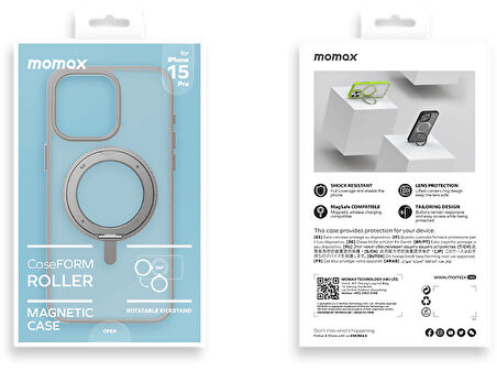 MOMAX MRAP23ME iPhone 15 Pro Roller Magsafe Kılıf Uzay Grisi