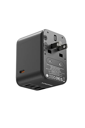 35W 1-World 5-Port AC Seyahat Piriz Dönüştürücü Charger (Titanium) uyumlu