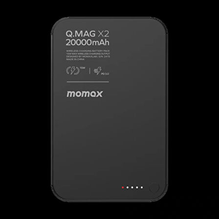 Momax Q.Mag X2 35W 20000mAh wireless battery pack (Black) MACBOOK ŞARJ ÖZELLİKLİ