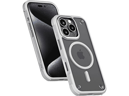 MOMAX MUAP24MA AiR CaseForm Magnetic Case iPhone 16 Pro Telefon Kılıfı Açık Gri
