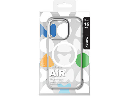 MOMAX MUAP24MA AiR CaseForm Magnetic Case iPhone 16 Pro Telefon Kılıfı Açık Gri