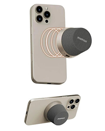 Momax 1-Vibe Go Magnetic Wireless Taşınabilir Kablosuz Hoparlör Titanium