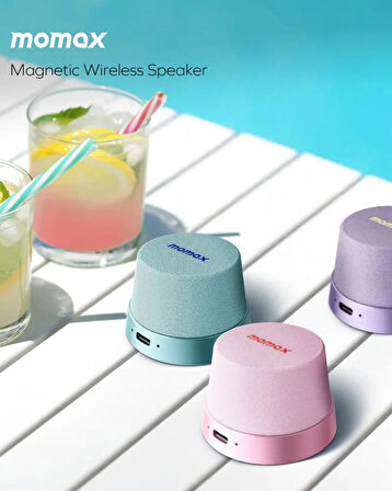 Momax 1-Vibe Go Magnetic Wireless Taşınabilir Kablosuz Hoparlör Purple