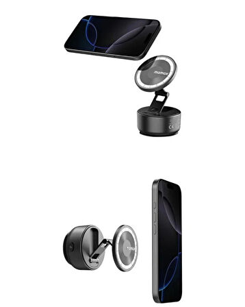 Momax 1-Snap Go Otomatik Vakumlu Manyetik Telefon Standı Siyah