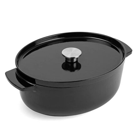 Kitchenaid CC006064 Oval Döküm Demir Tencere 30 cm / 5,6 L Onyx Siyah