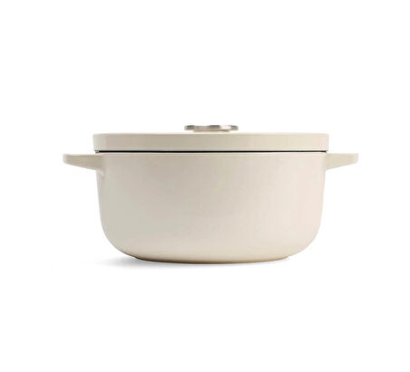 Kitchenaid CC006056 Döküm Demir Tencere 22 cm / 3.3 L Almond Krem