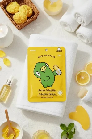 Miniso Lisanslı Ratora Serisi Vitaminli Nemlendirici Kağıt Yüz Maskesi – VC (C Vitamini)