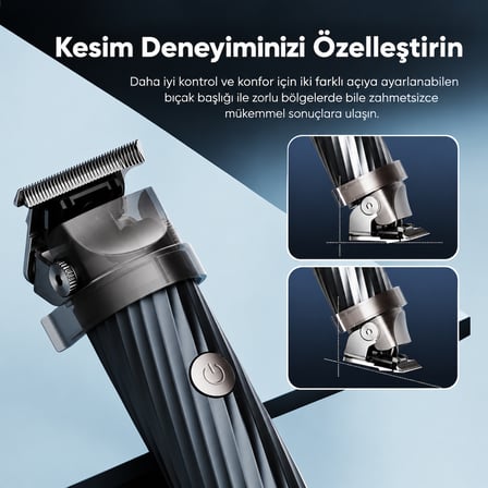 oraimo OTR-280 Trimmer Saç ve Sakal Kesme Makinesi Deep Blue Akıllı Ekran