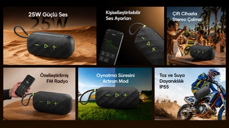 oraimo OBS-680 Bluetooth Hoparlör Graphite Black 25W