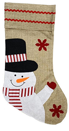 Yılbaşı Kardan Adam Dekor Süs Çorap 45cm