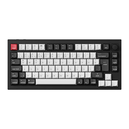 Keychron Q1 Hall-Effect %75 RGB Türkçe Nebula Switch Kablosuz Siyah Beyaz Mekanik Klavye