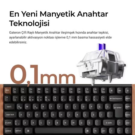 Keychron K2 HE Special Edition Siyah %75 Gateron Magnetic Nebula Manyetik Switch Hall Effect RGB Kablosuz Hotswap Mekanik Gaming Klavye (K2H-F1-TR)