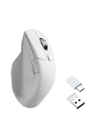 Keychron M6 Yükseltme Kablosuz Bluetooth/2.4 Ghz/kablolu Optik Fare, 1000 Hz Hafif Programlanabilir Pixart 3311 Sensör 26K Dpı/ 650 IPS Windows Mac Linux Için (Beyaz)