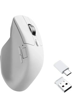 Keychron M6 Yükseltme Kablosuz Bluetooth/2.4 Ghz/kablolu Optik Fare, 1000 Hz Hafif Programlanabilir Pixart 3311 Sensör 26K Dpı/ 650 IPS Windows Mac Linux Için (Beyaz)