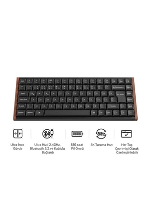 Milk Süt POM Brown Switch K3 Ultra 8K, 2,4 GHz Kablosuz Bağlantı Özel Mekanik Klavye (K3U-H3