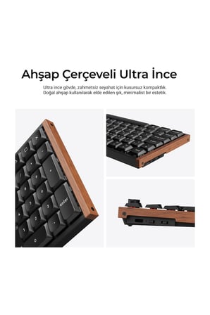 Keychron K5 Ultra 8K Süt POM Brown Switch 2.4 GHz 370 saate kadar pil ömrlü Kablosuz Özel Mek