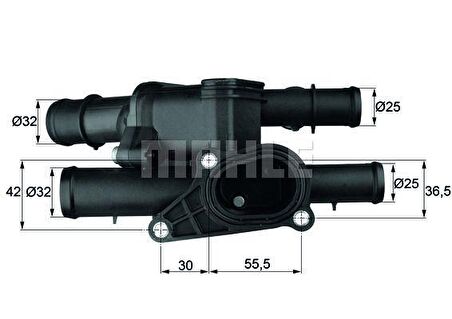 VW TERMOSTAT 1.6 GOLFIV,BORA BFQ AVU AUT. (KOMPLE) BEHR 06A121111A