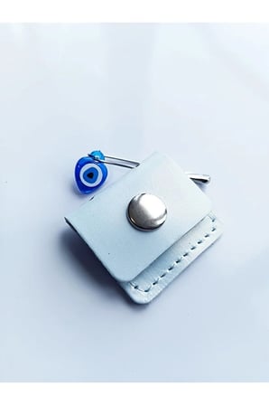 Mini Bebek Cevşen Dualı Kolye Muska Hakiki Deri El Yapımı Dörtgen