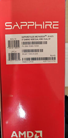 Sapphire RX 9070 XT Pulse 11348-03-20G 256 Bit GDDR6 16 GB Ekran Kartı Outlet