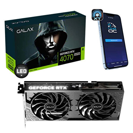 GALAX GeForce RTX 4070 SUPER 1-Click OC 2X V2 12GB GDDR6X 192 Bit DLSS 3 Ekran Kartı (47SOM7MDABCD)