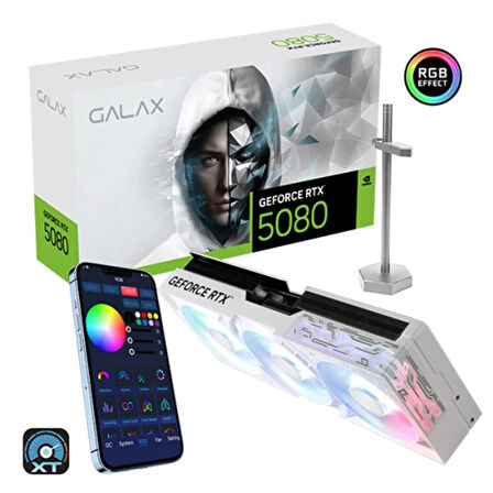 GALAX GeForce RTX 5080 1-Click OC White 16GB GDDR7 256 Bit DLSS 4 Ekran Kartı (58NZN6MDBCWH)