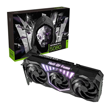 GALAX GeForce RTX 5080 HOF Gaming Black Edition 1-Click OC 16GB GDDR7 256 Bit DLSS 4 Ekran Kartı (58NZN6MDCXHO)