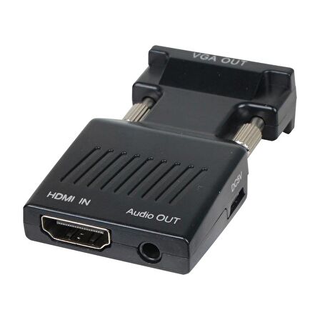 Vcom CA336A Siyah Vga Erkek To Hdmi Dişi Dönüştürücü