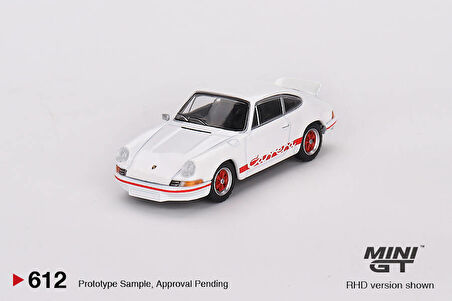 Mini GT 1/64 Ölçek Koleksiyonluk Model Araç MGT00612 Porsche 911 Carrera RS 2.7 / Grand Prix White With Red Livery