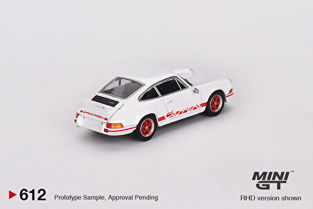 Mini GT 1/64 Ölçek Koleksiyonluk Model Araç MGT00612 Porsche 911 Carrera RS 2.7 / Grand Prix White With Red Livery