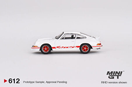 Mini GT 1/64 Ölçek Koleksiyonluk Model Araç MGT00612 Porsche 911 Carrera RS 2.7 / Grand Prix White With Red Livery