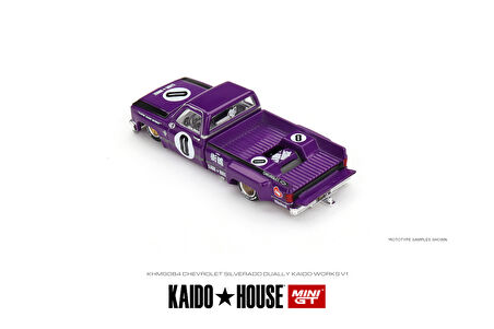 Mini GT Kaido House 1/64 Ölçek Koleksiyonluk Model Araç KHMG084 Chevrolet Silverado Dually Kaido V1