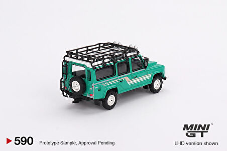 Mini GT Land Rover Defender 110 1985 County Station Wagon Trident Green 590