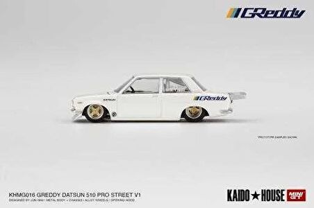 Mini GT Datsun 510 Pro Street GREDDY Pearl White KHMG016