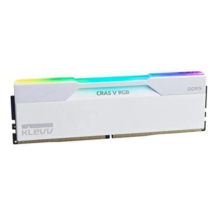 KLEVV Cras V RGB 64GB (2x32GB) 6400MHz CL32 INTEL XMP 3.0 – AMD EXPO DDR5 Heatsink Brilliant White Ram (KD5BGUA80-64A320J)