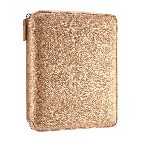 Victoria's Journals Buffalo Zipper Folder A5 Organizer Defter Sedefli Altın 123-0285