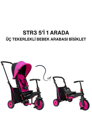 SmarTrike STR3 Plus 5’i 1 Arada Modüler Katlanabilir Bebek Arabası ve Üç Tekerlekli Bebek Bisikleti