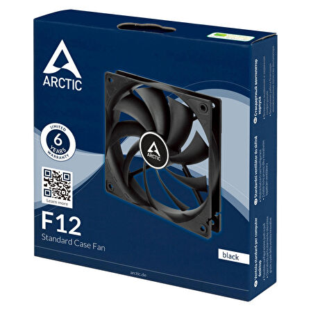 ARCTIC F12 120mm Siyah Kanat Siyah Çerçeve Kasa Fanı (ACFAN00201A)